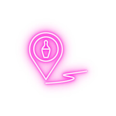 Sticker - Bowling location neon icon