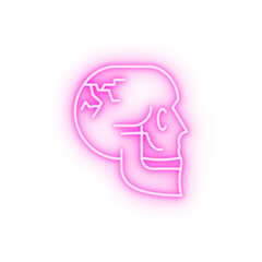 Sticker - Skull broken fracture neon icon