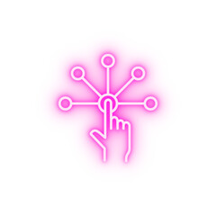 Poster - augmented reality technology virtual reality touch screen neon icon