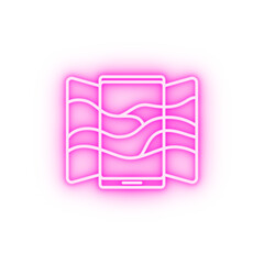 Poster - augmented reality technology virtual reality smartphone neon icon