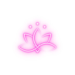 Poster - Lotus flower neon icon
