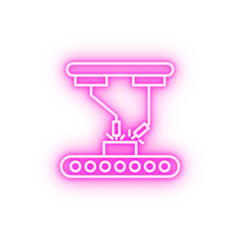 Poster - Robot arm neon icon