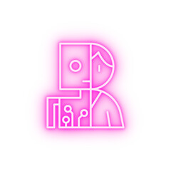 Poster - Robot man humanoid neon icon