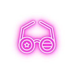 Poster - Sunglasses USA flag neon icon
