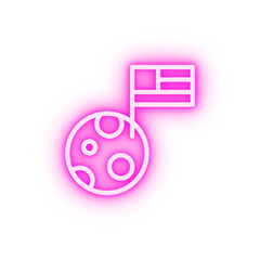 Poster - Moon USA flag neon icon