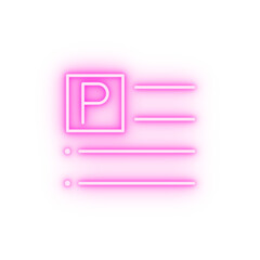 Poster - align format left text neon icon
