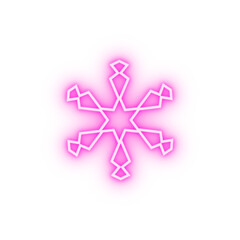 Poster - Snowflake neon icon