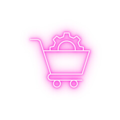 Poster - shopping cart gear seo neon icon