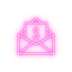 Poster - Email dollar SEO neon icon