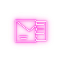 Poster - Letter writing buy neon icon