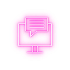 Poster - Computer chat message neon icon