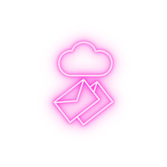 Poster - Cloud message email neon icon