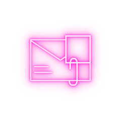 Poster - Email message envelope neon icon