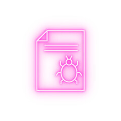 Sticker - Letter virus writing neon icon