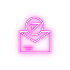 Poster - message email send neon icon