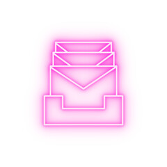 Wall Mural - Inbox email messages neon icon