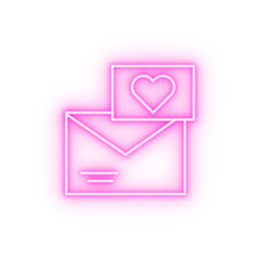 Poster - Message email love heart neon icon