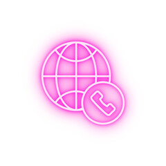 Poster - Telephone neon icon
