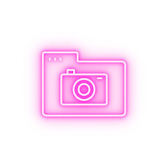 Wall Mural - Folder camera neon icon