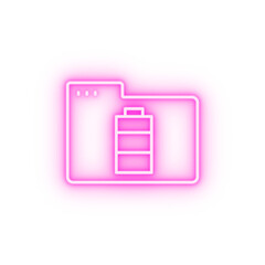 Poster - Folder battery neon icon