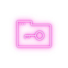 Fototapete - Folder key neon icon
