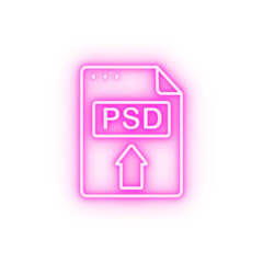 Fototapete - File document PSD neon icon