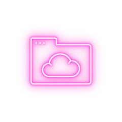 Fototapete - Folder cloud neon icon
