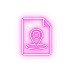 Poster - File document location neon icon