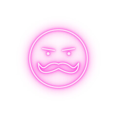 Poster - Rich mustache emotions neon icon