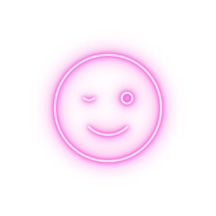 Sticker - Wink emotions neon icon