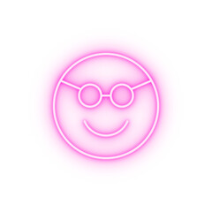 Poster - Sunglasses happy emotions neon icon