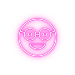 Poster - Sunglasses happy emotions neon icon