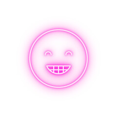 Wall Mural - Happy teeth emotions neon icon