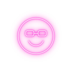 Poster - Sunglasses happy emotions neon icon