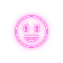 Sticker - Happy emotions neon icon