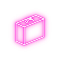 Canvas Print - Box closed neon icon