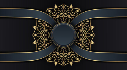 arabesque luxury background round gold decoration