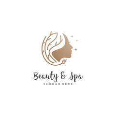 Wall Mural - Beauty logo design concept for woman, fashion, lifestyle