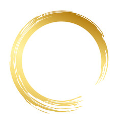 Brush stroke and gold circle element