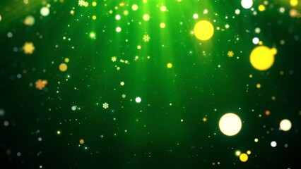 Wall Mural - green christmas snowflakes glittering background looped.