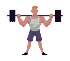 Wall Mural - man lifting weights