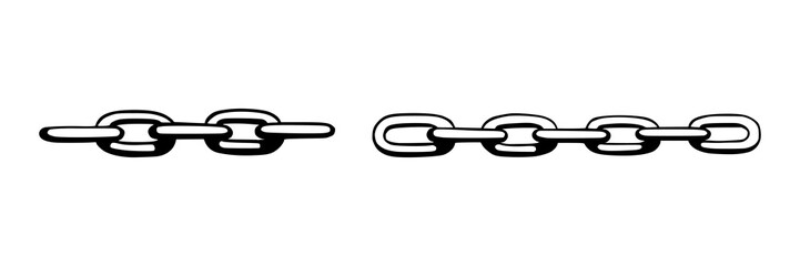 Poster - Chain as symbol of unity and cooperation. Sketch of metal chains. Vector illustration isolated in white background