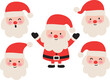 © JungleOutThere - Christmas Santa Claus faces and full body vector illustration.