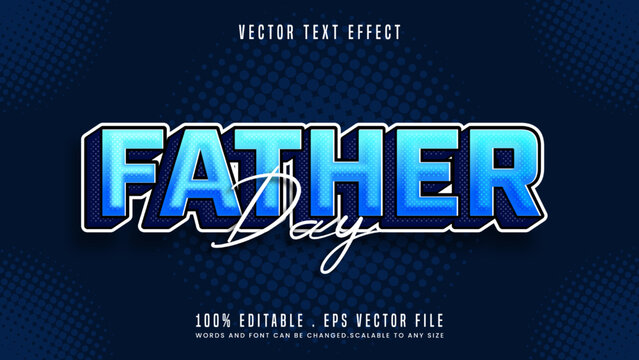 Father day 3d editable text effect font style