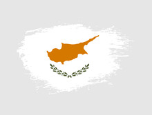 Classic Brush Stroke Painted National Cyprus Country Flag Illustration