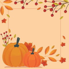 Poster - thanksgiving pumpkins frame