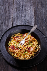 Canvas Print - Fried turkey breast with gluten free pasta