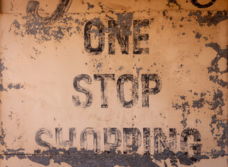 Wall Mural - One Stop Shopping sign, Gwalia Ghost town