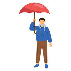 Canvas Print - korean man with umbrella