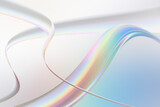 Fototapeta Kuchnia - 透明感のある美しい虹色の波線のオブジェクトのアブストラクト